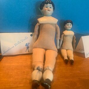 German antique porcelain head dolls